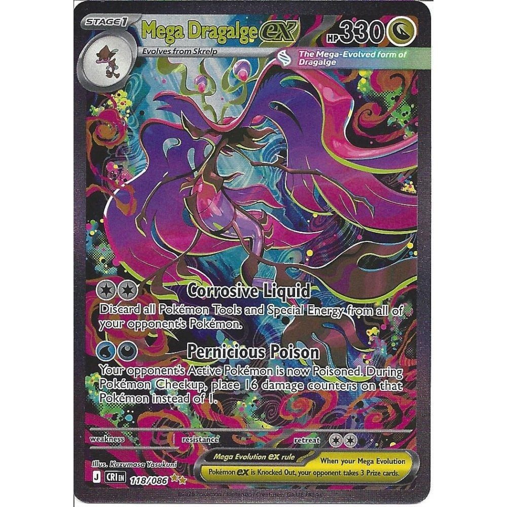 118/086 Mega Dragalge ex : Special Illustration Rare : Chaos Rising : Pokemon – Photo 1