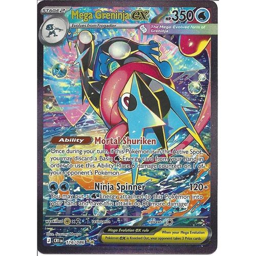 116/086 Mega Greninja ex : Special Illustration Rare Card : Chaos Rising Pokemon